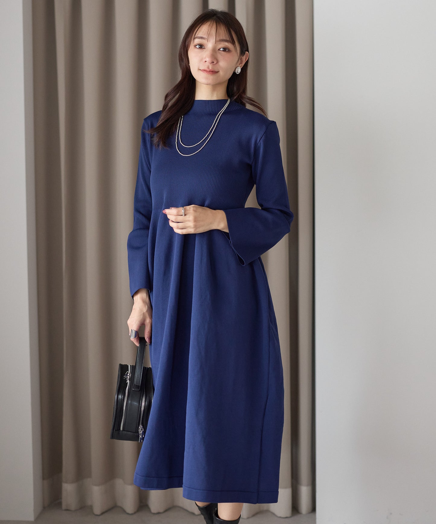 【11月9日(日)20時〜新発売】フレアスリーブダイバーニットワンピース