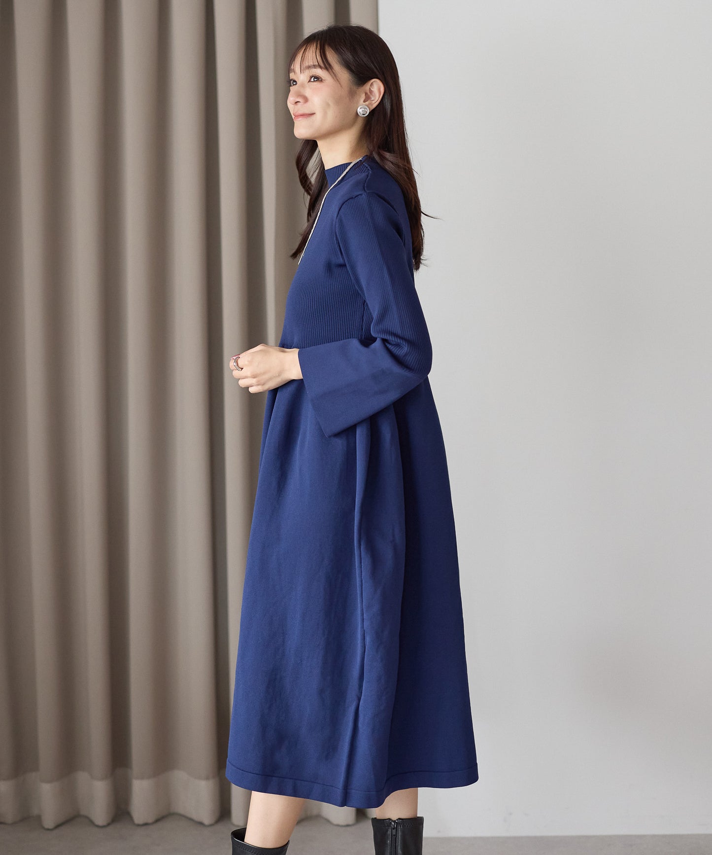 【11月9日(日)20時〜新発売】フレアスリーブダイバーニットワンピース