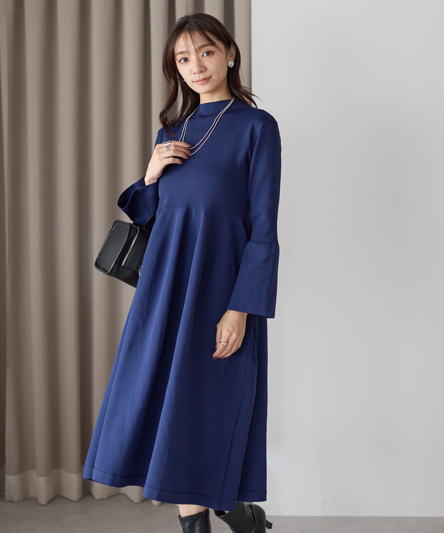 【11月9日(日)20時〜新発売】フレアスリーブダイバーニットワンピース