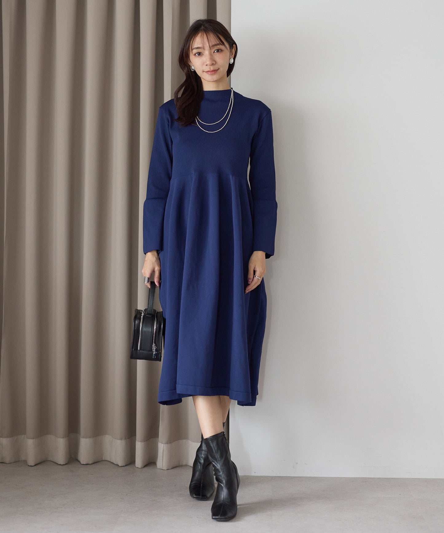 【11月9日(日)20時〜新発売】フレアスリーブダイバーニットワンピース