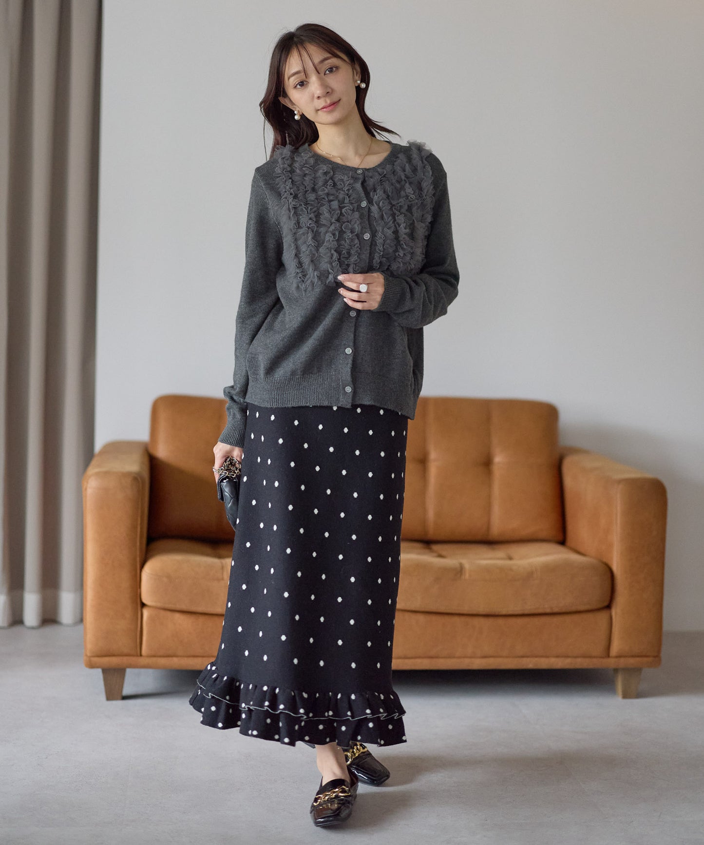 【1月4日(日)20時〜新発売】チュールフリルラッフルカーディガン　