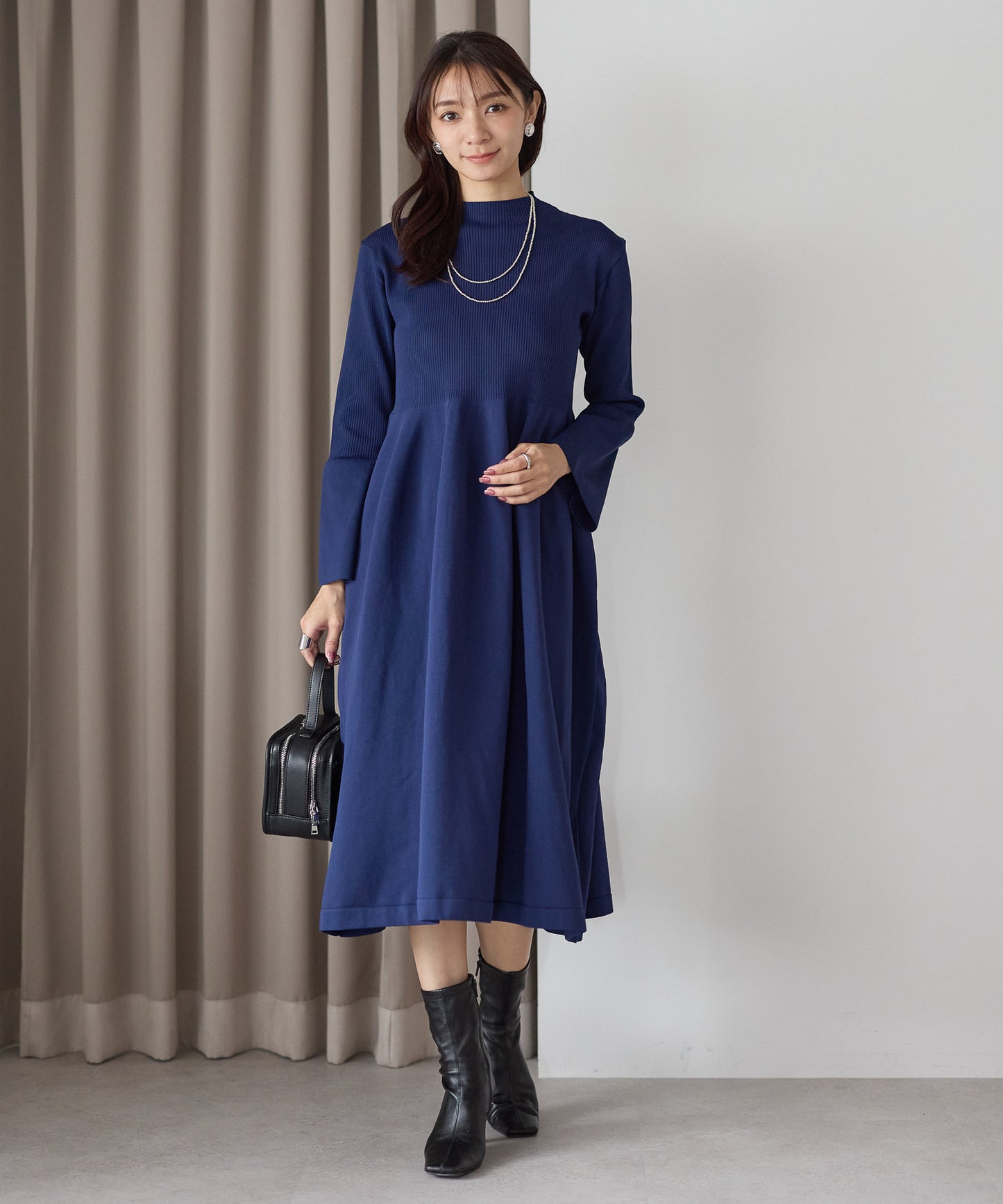 【11月9日(日)20時〜新発売】フレアスリーブダイバーニットワンピース