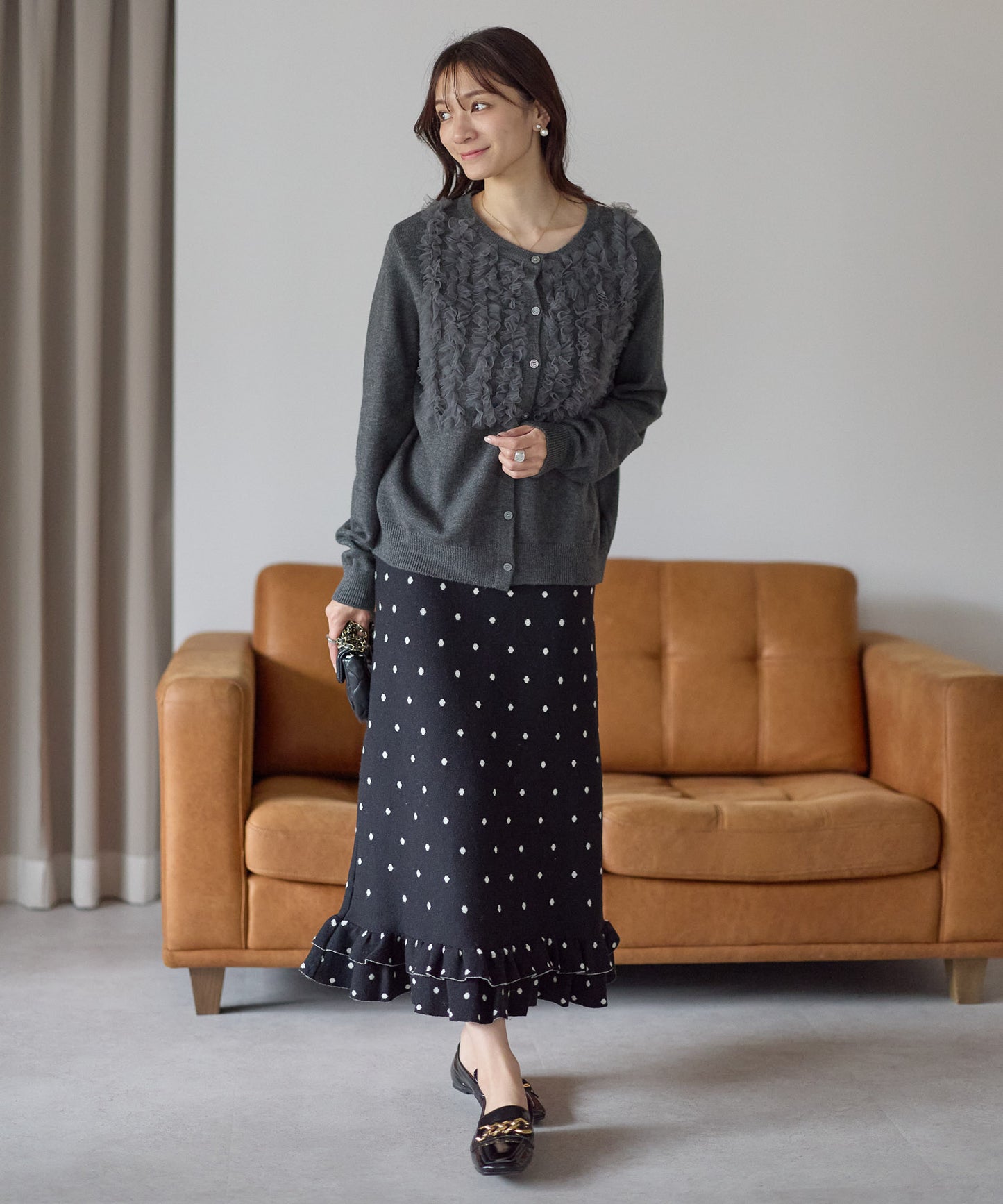 【1月4日(日)20時〜新発売】チュールフリルラッフルカーディガン　