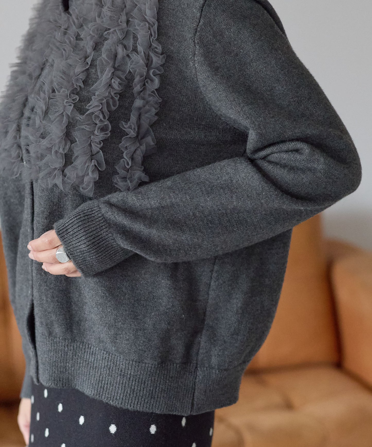 【1月4日(日)20時〜新発売】チュールフリルラッフルカーディガン　