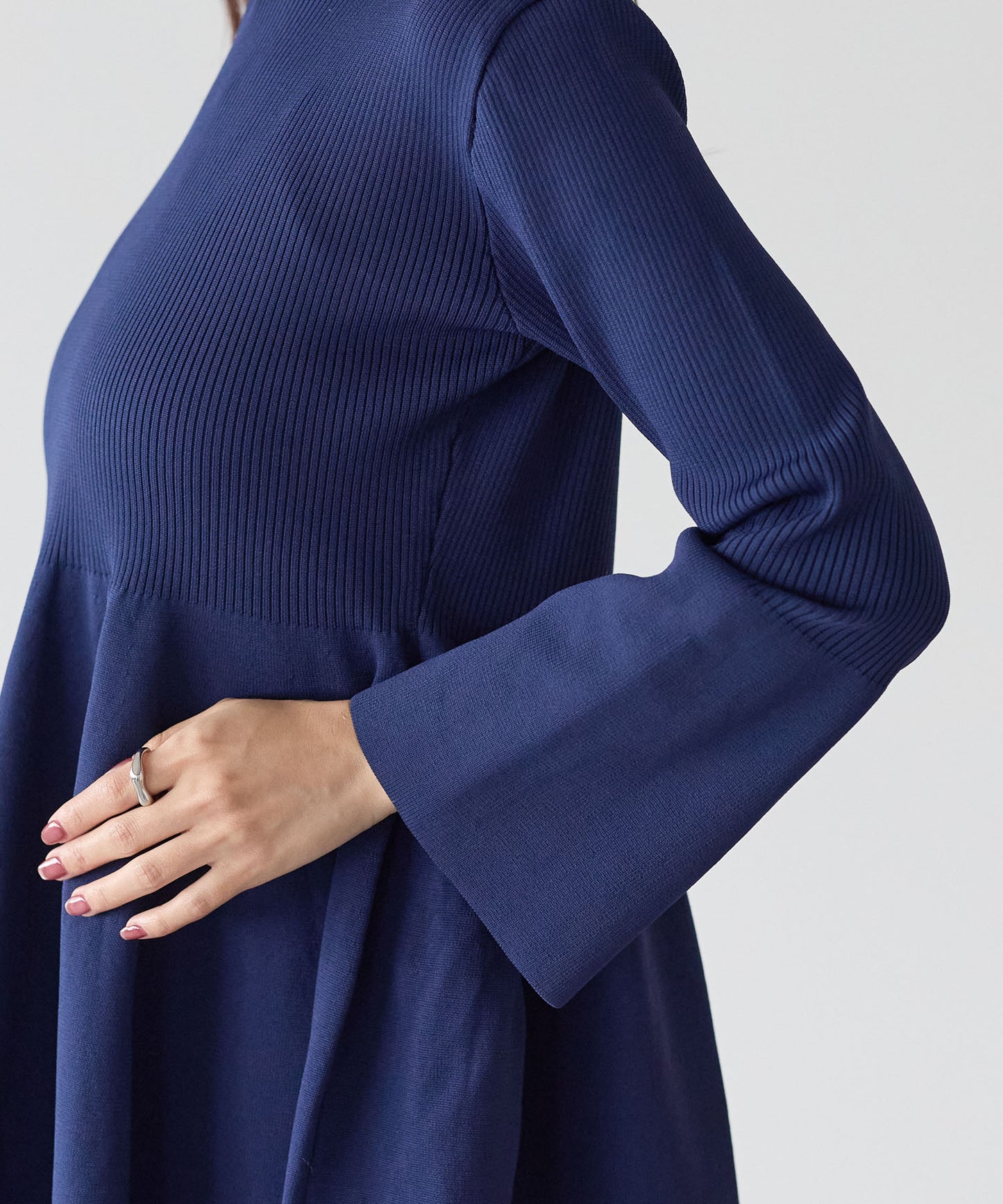 【11月9日(日)20時〜新発売】フレアスリーブダイバーニットワンピース