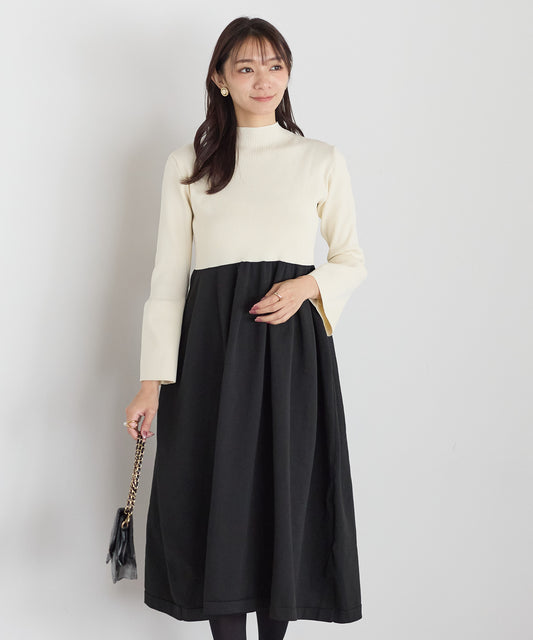 【11月9日(日)20時〜新発売】フレアスリーブダイバーニットワンピース