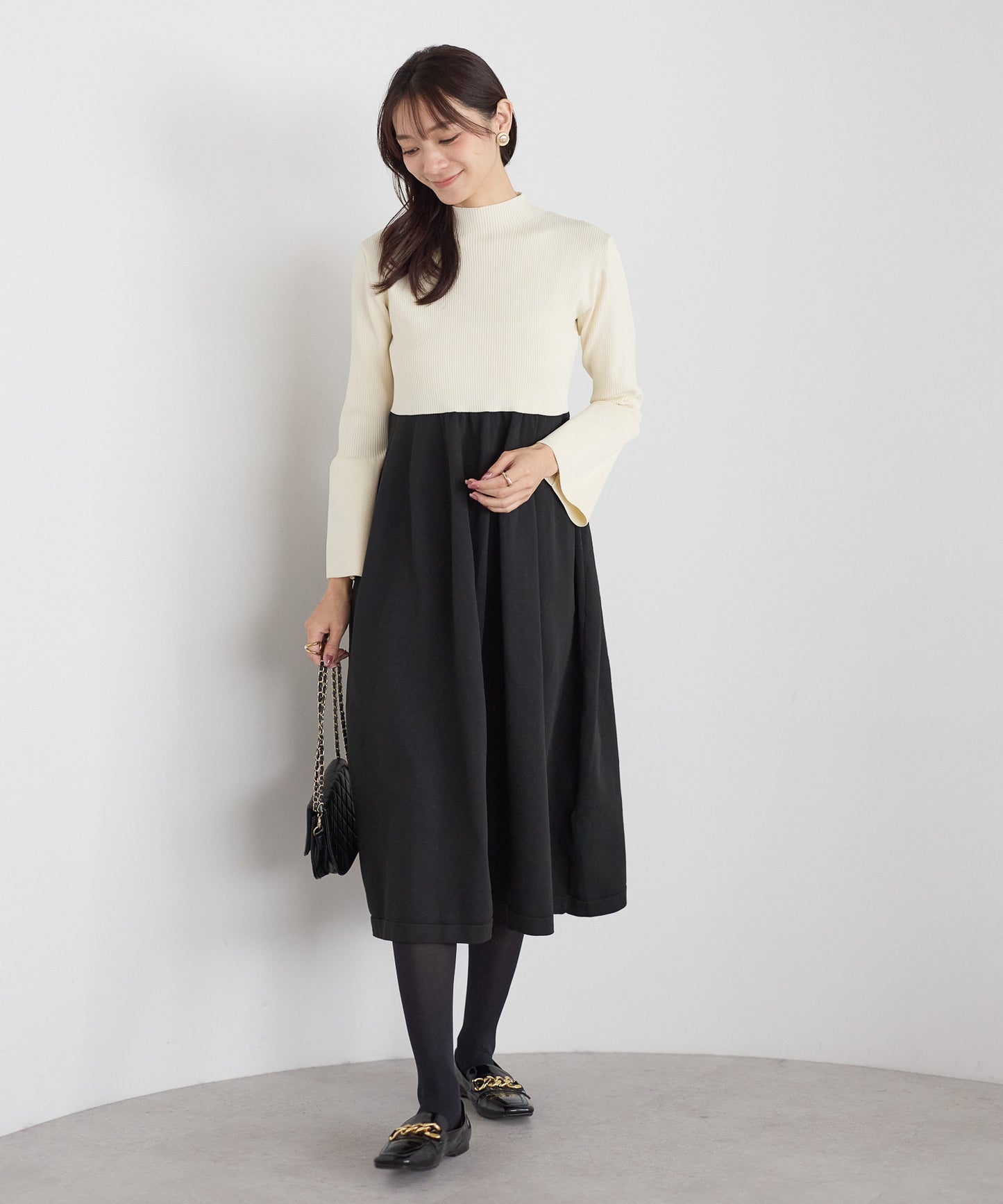 【11月9日(日)20時〜新発売】フレアスリーブダイバーニットワンピース