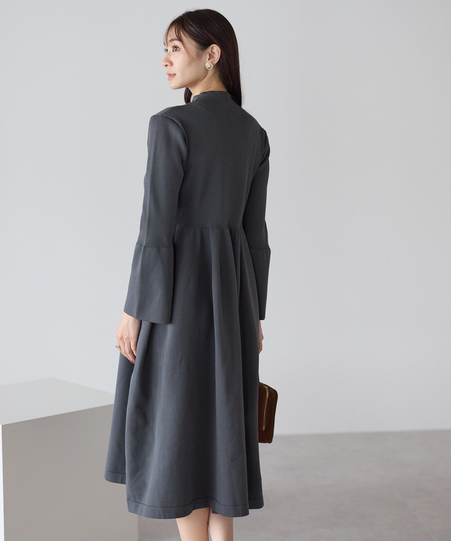 【11月9日(日)20時〜新発売】フレアスリーブダイバーニットワンピース