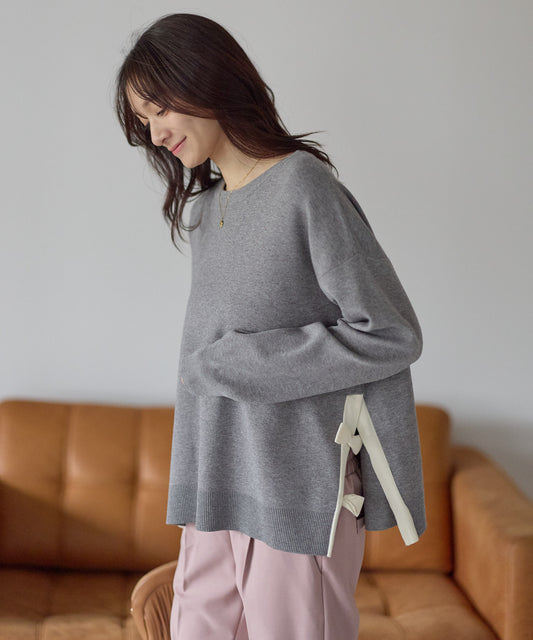 【11月28日(金)13時〜新発売】サイドリボンニット