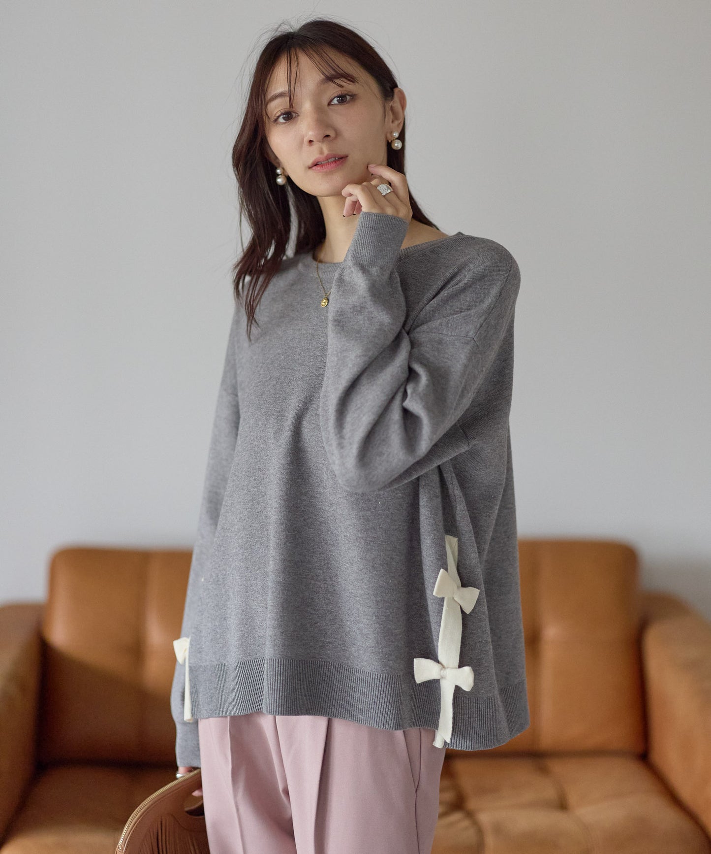 【11月28日(金)13時〜新発売】サイドリボンニット