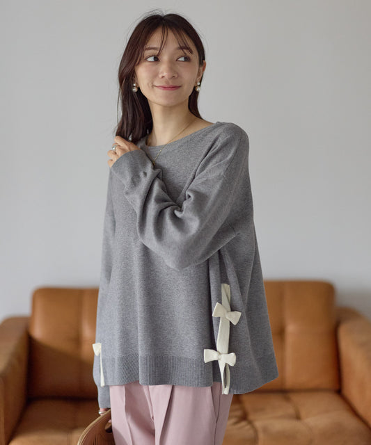 【11月28日(金)13時〜新発売】サイドリボンニット