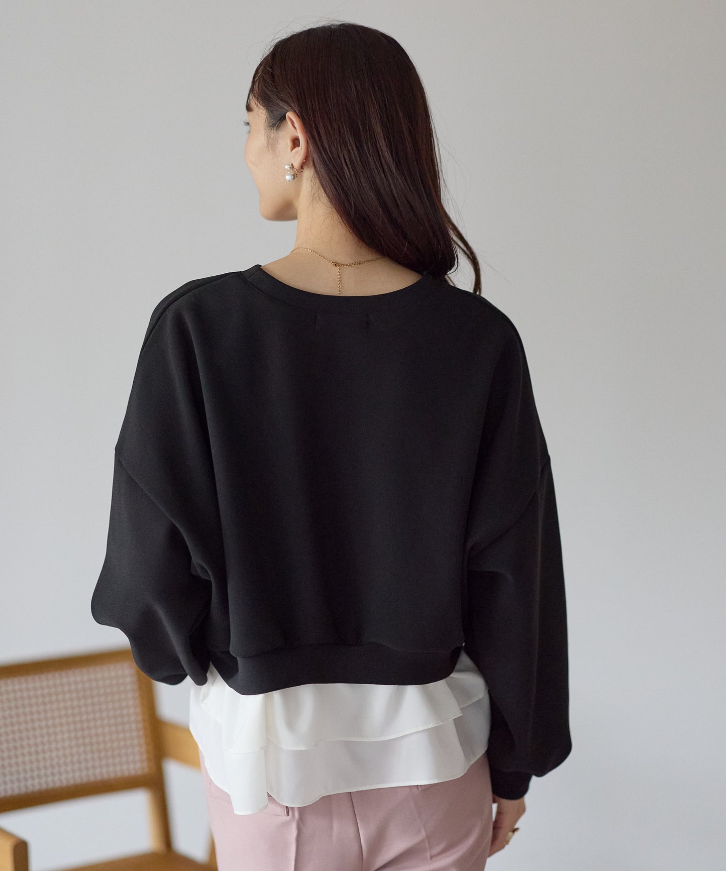 【12月5日(金)13時〜新発売】裏起毛フリルレイヤードトップス　