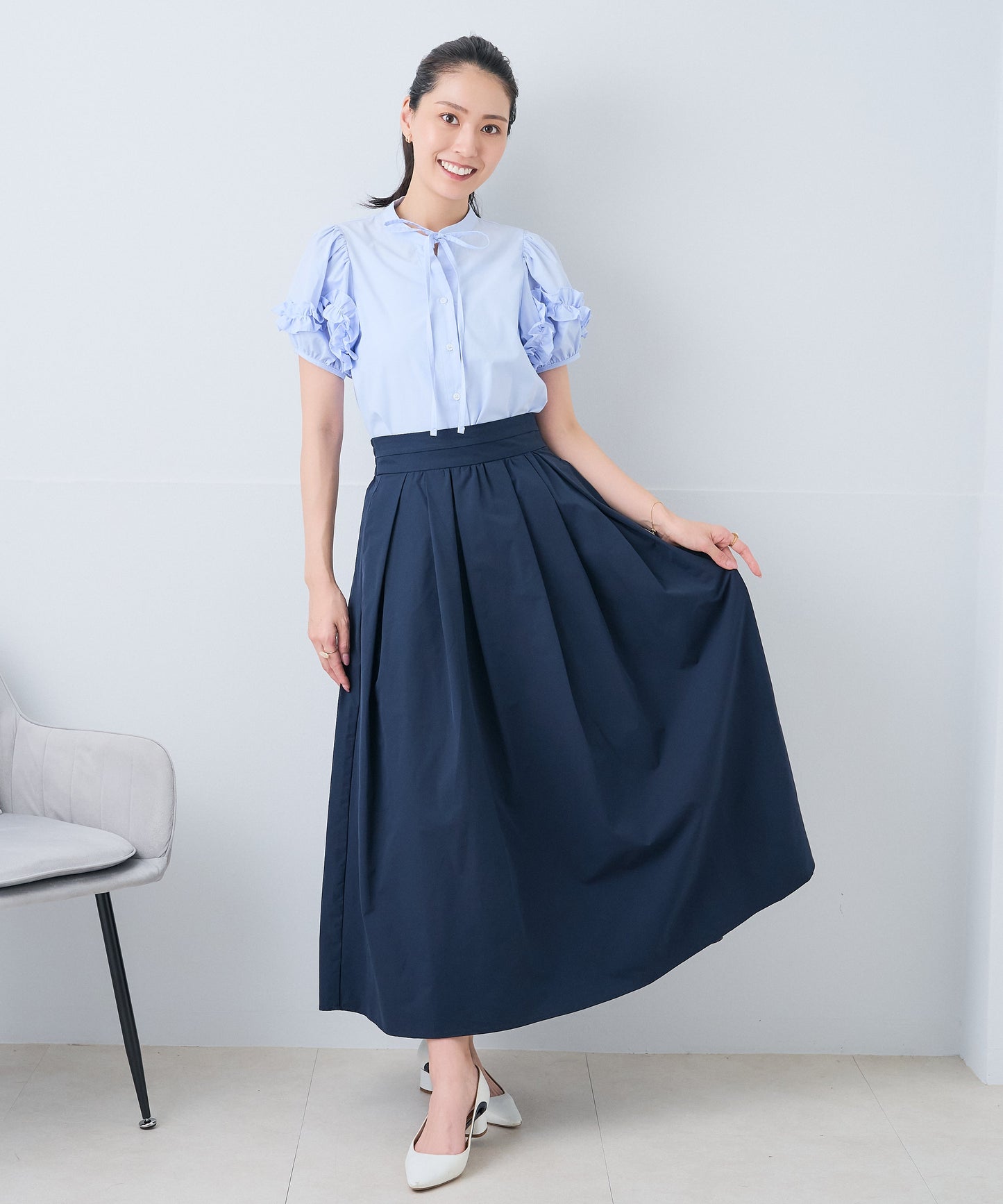 【8月5日(水)20時〜新発売】ホイップフリルボウタイブラウス