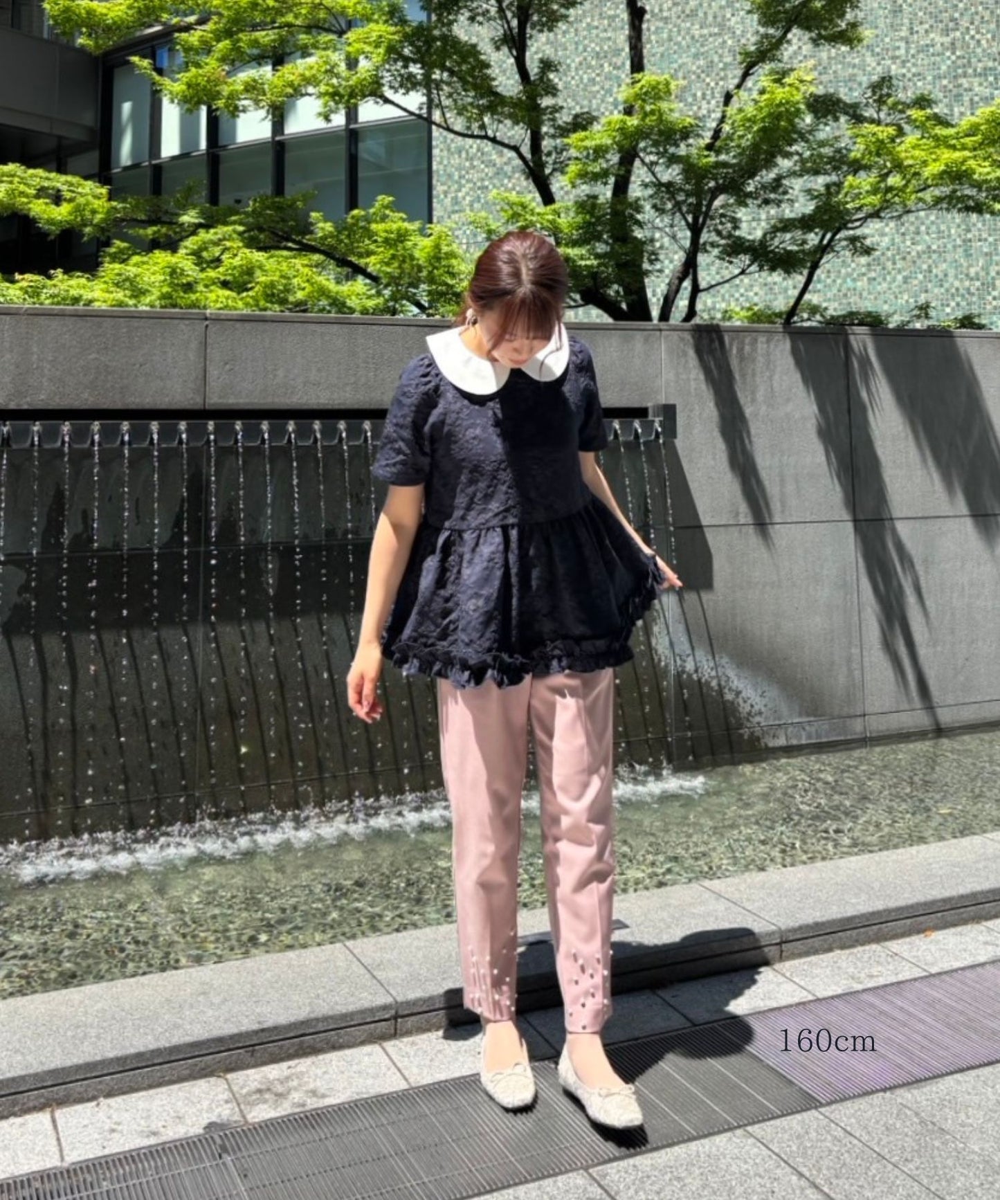 2way丸襟ジャガードトップス