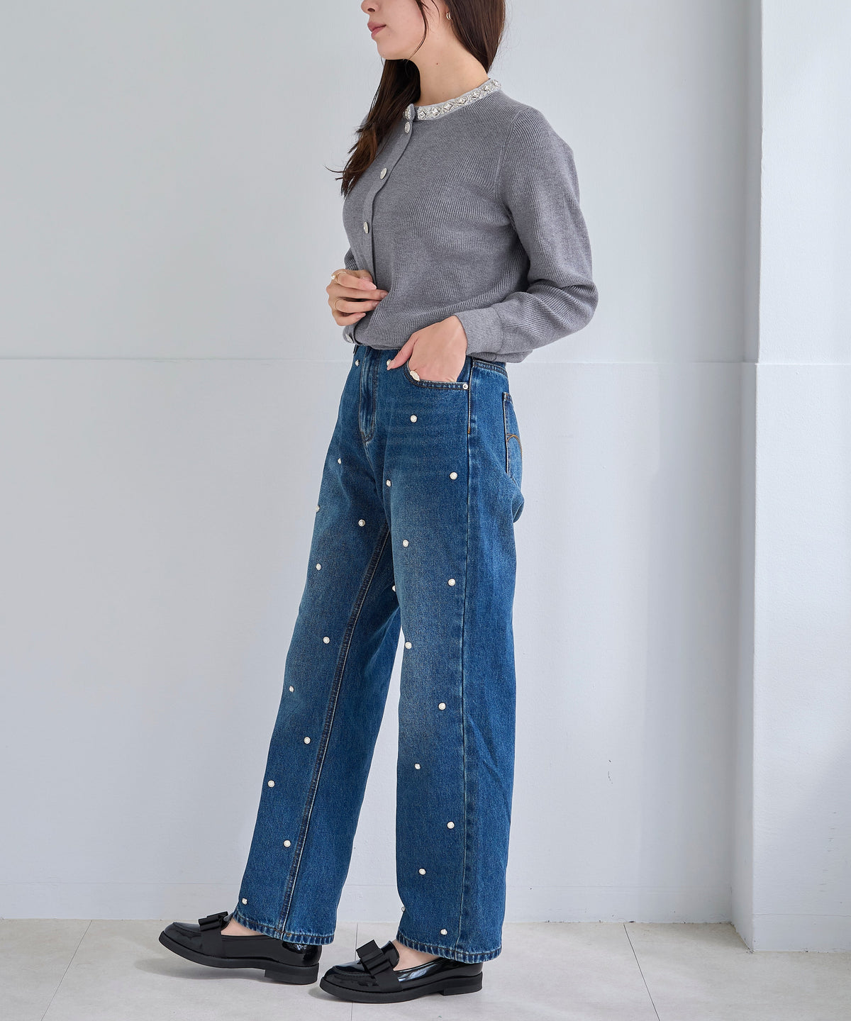 【10月18日(日)20時〜新発売】ジュエルネックニットカーディガン
