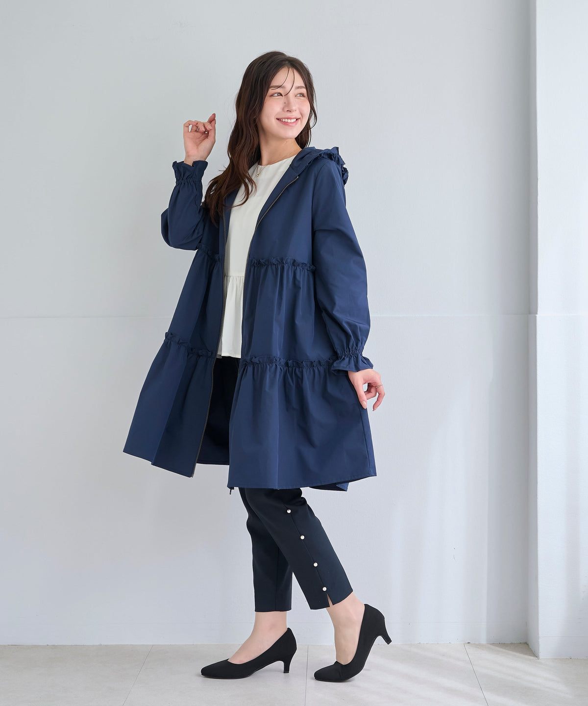 【9月20日(日)20時〜新発売】撥水フリルティアードコート(撥水防汚素材使用)