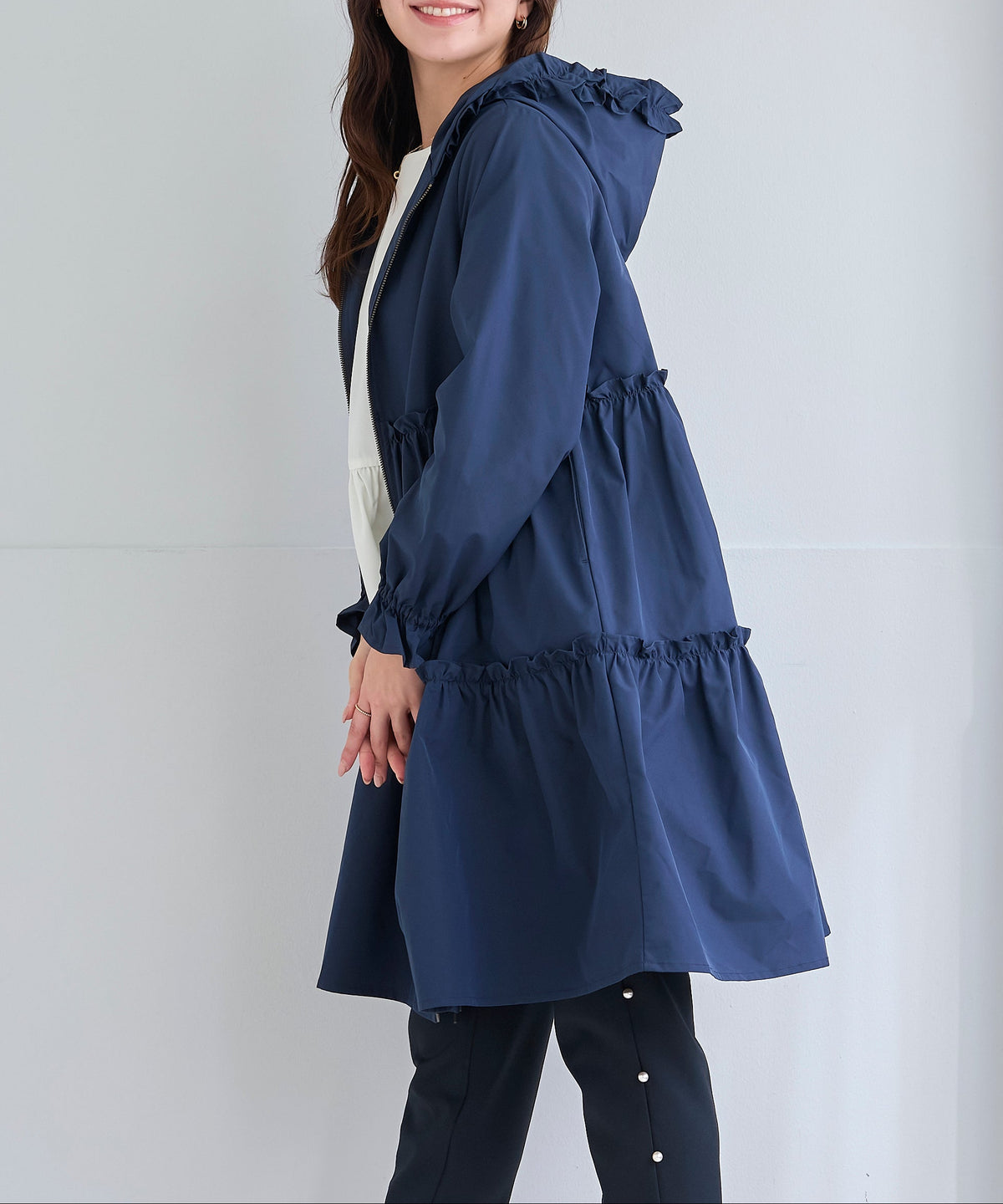 【9月20日(日)20時〜新発売】撥水フリルティアードコート(撥水防汚素材使用)