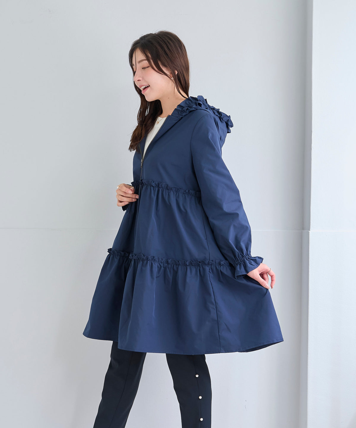 【9月20日(日)20時〜新発売】撥水フリルティアードコート(撥水防汚素材使用)