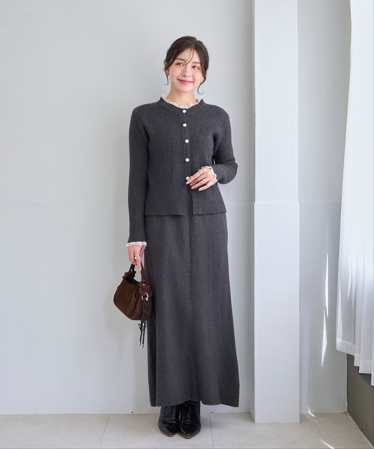 【9月27日(日)20時〜新発売】パールレースニットロングSET