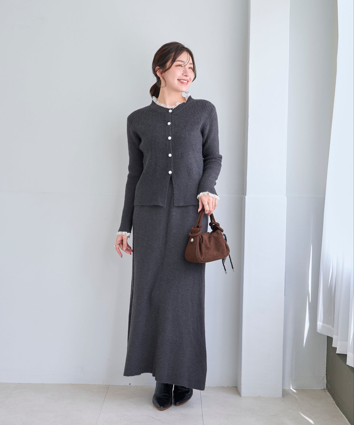 【9月27日(日)20時〜新発売】パールレースニットロングSET