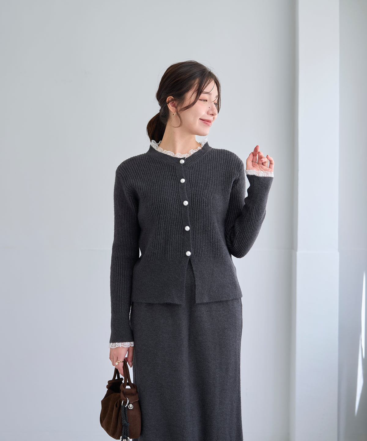 【9月27日(日)20時〜新発売】パールレースニットロングSET
