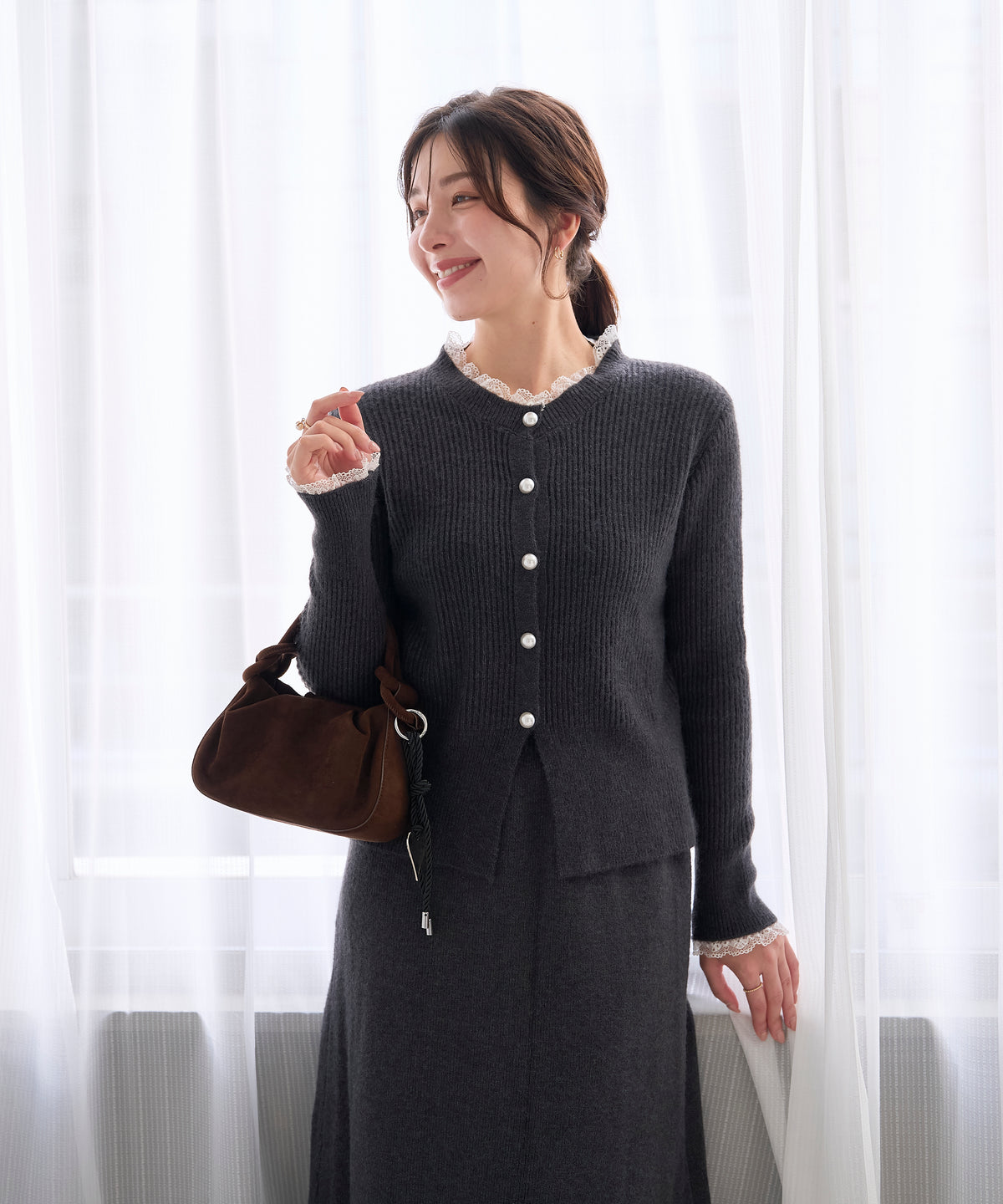 【9月27日(日)20時〜新発売】パールレースニットロングSET