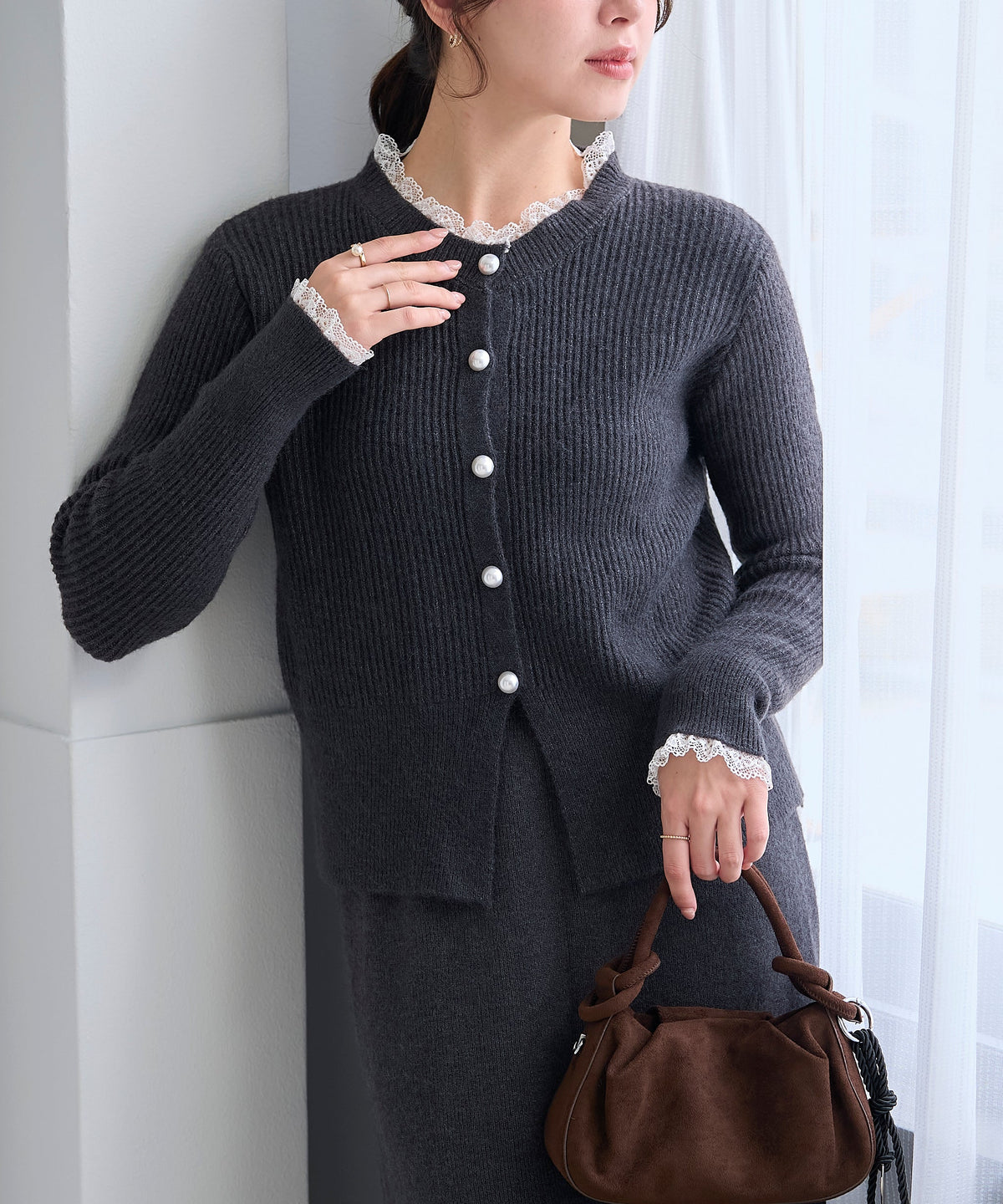 【9月27日(日)20時〜新発売】パールレースニットロングSET