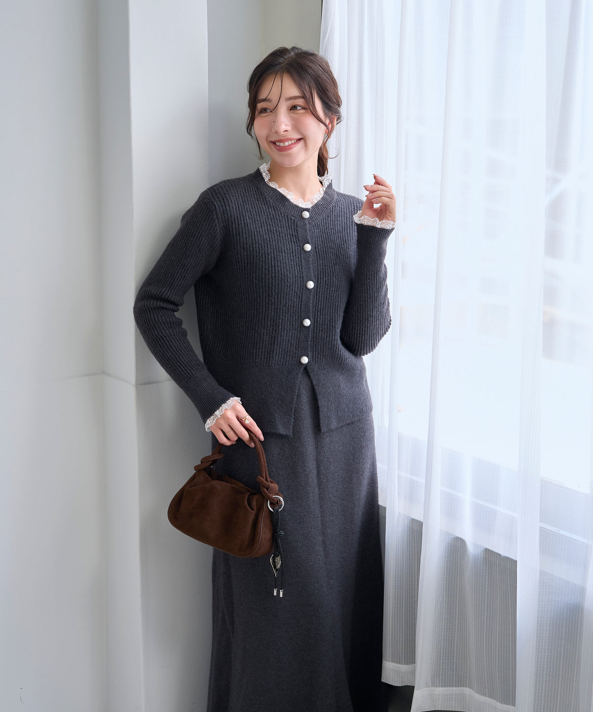 【9月27日(日)20時〜新発売】パールレースニットロングSET