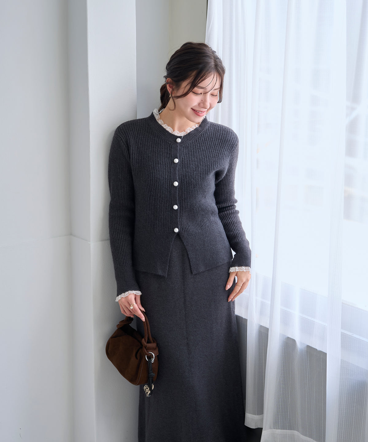 【9月27日(日)20時〜新発売】パールレースニットロングSET