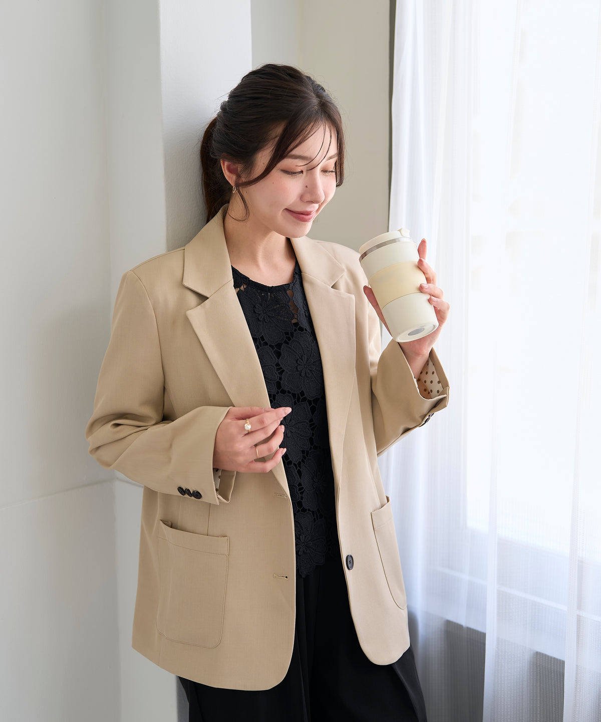 【10月10日(土)20時〜新発売】バックリボンテーラードジャケット
