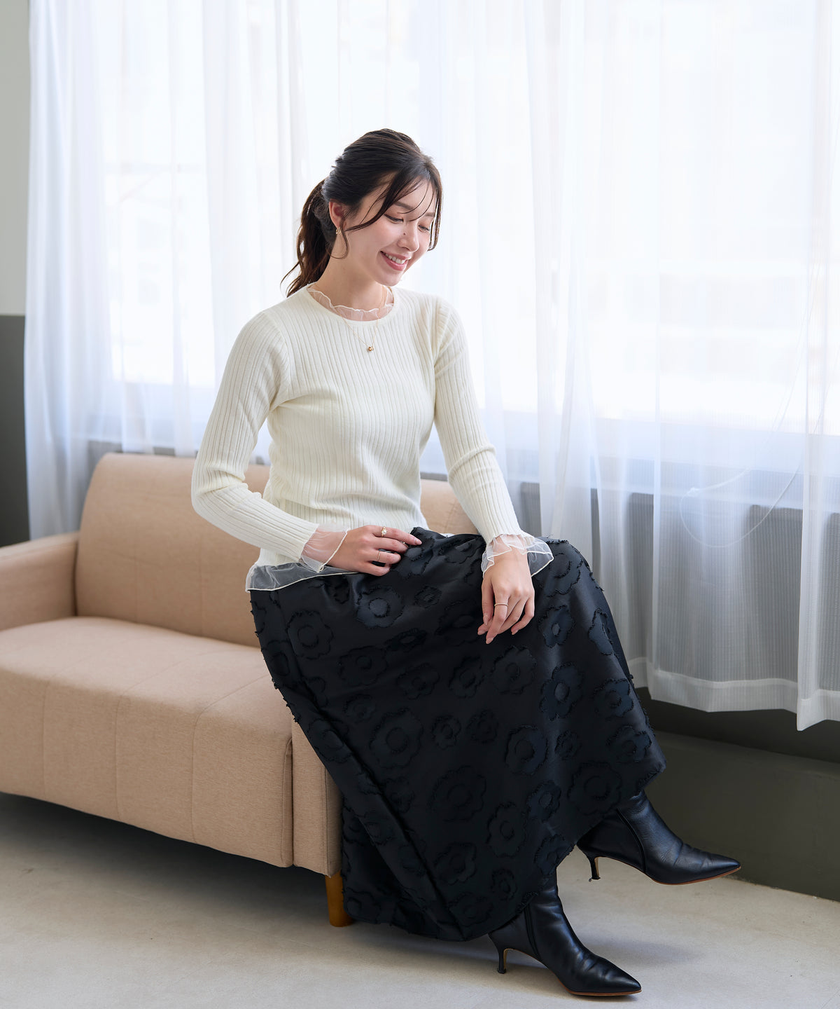 【9月27日(日)20時〜新発売】デイジージャガードフレアスカート