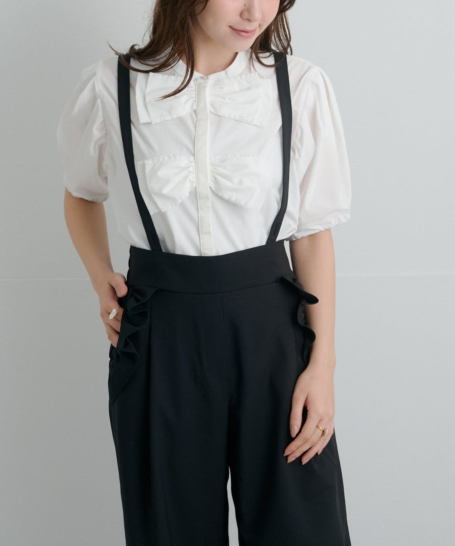 SETノーブルリボンチュニックブラウス