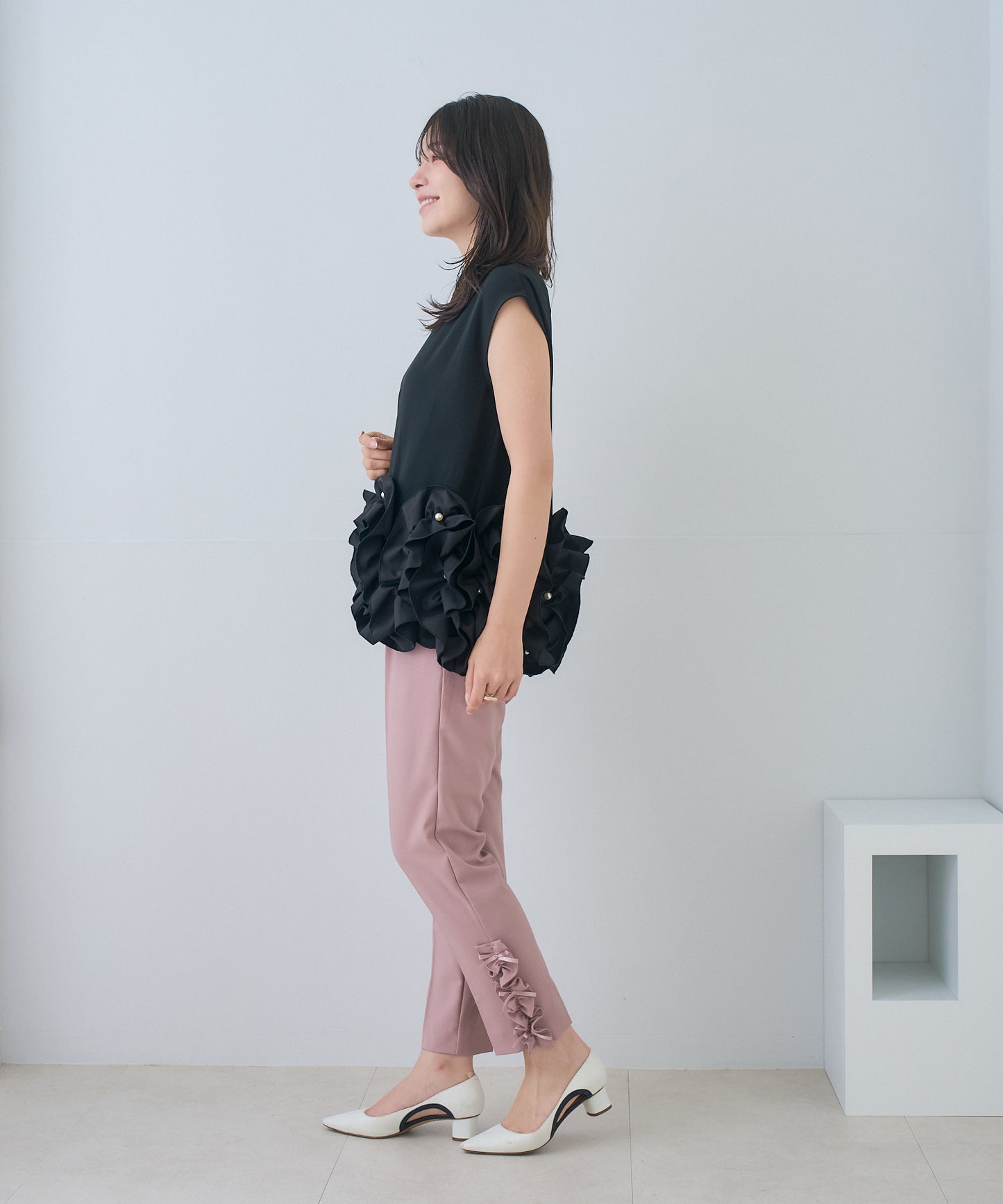 【5月17日(日)20時〜新発売】リュクスフリルパールトップス