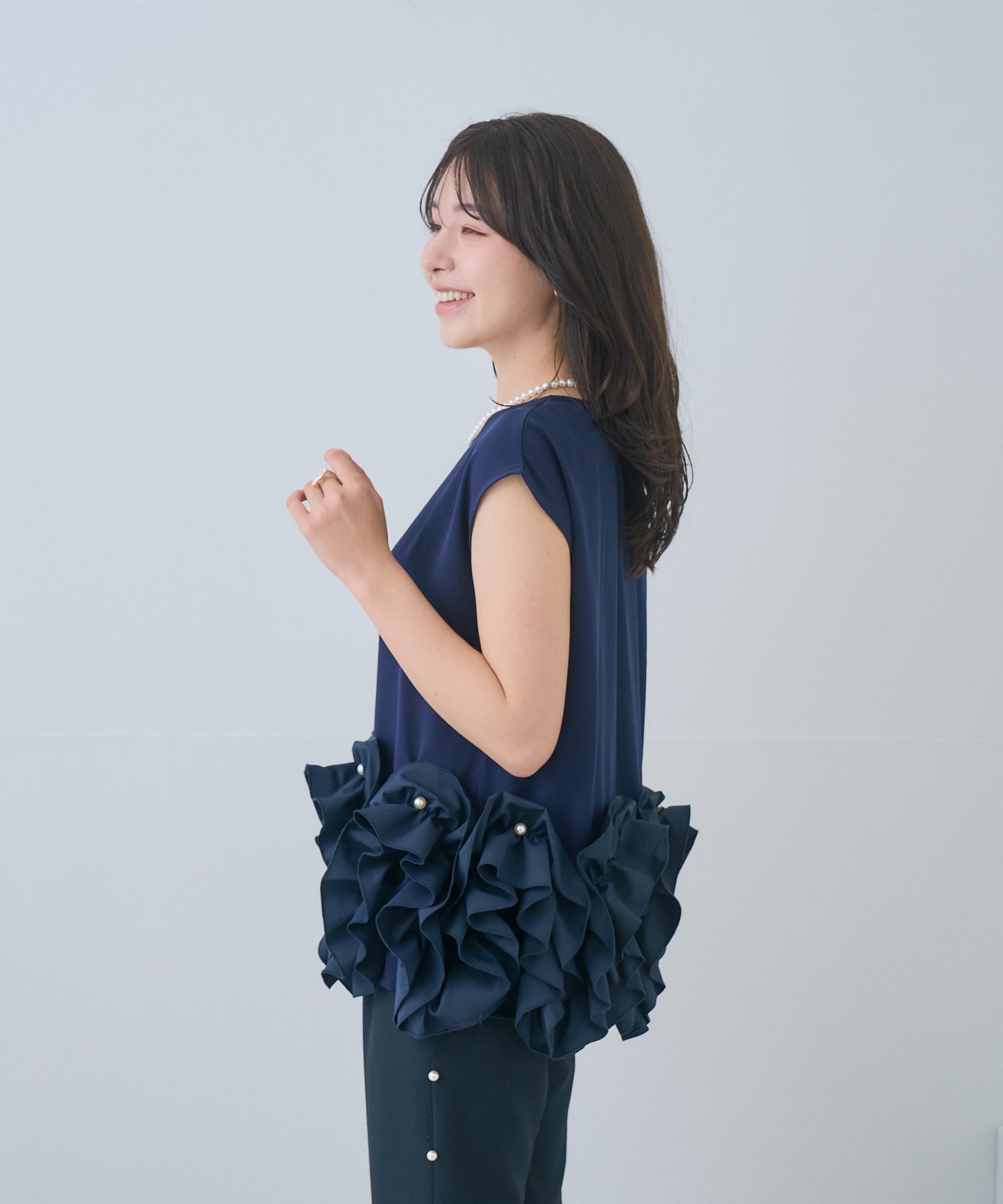 【5月17日(日)20時〜新発売】リュクスフリルパールトップス