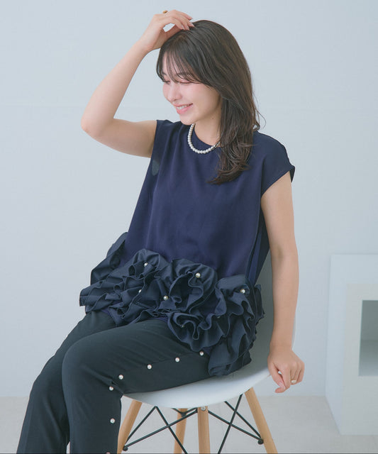 【5月17日(日)20時〜新発売】リュクスフリルパールトップス