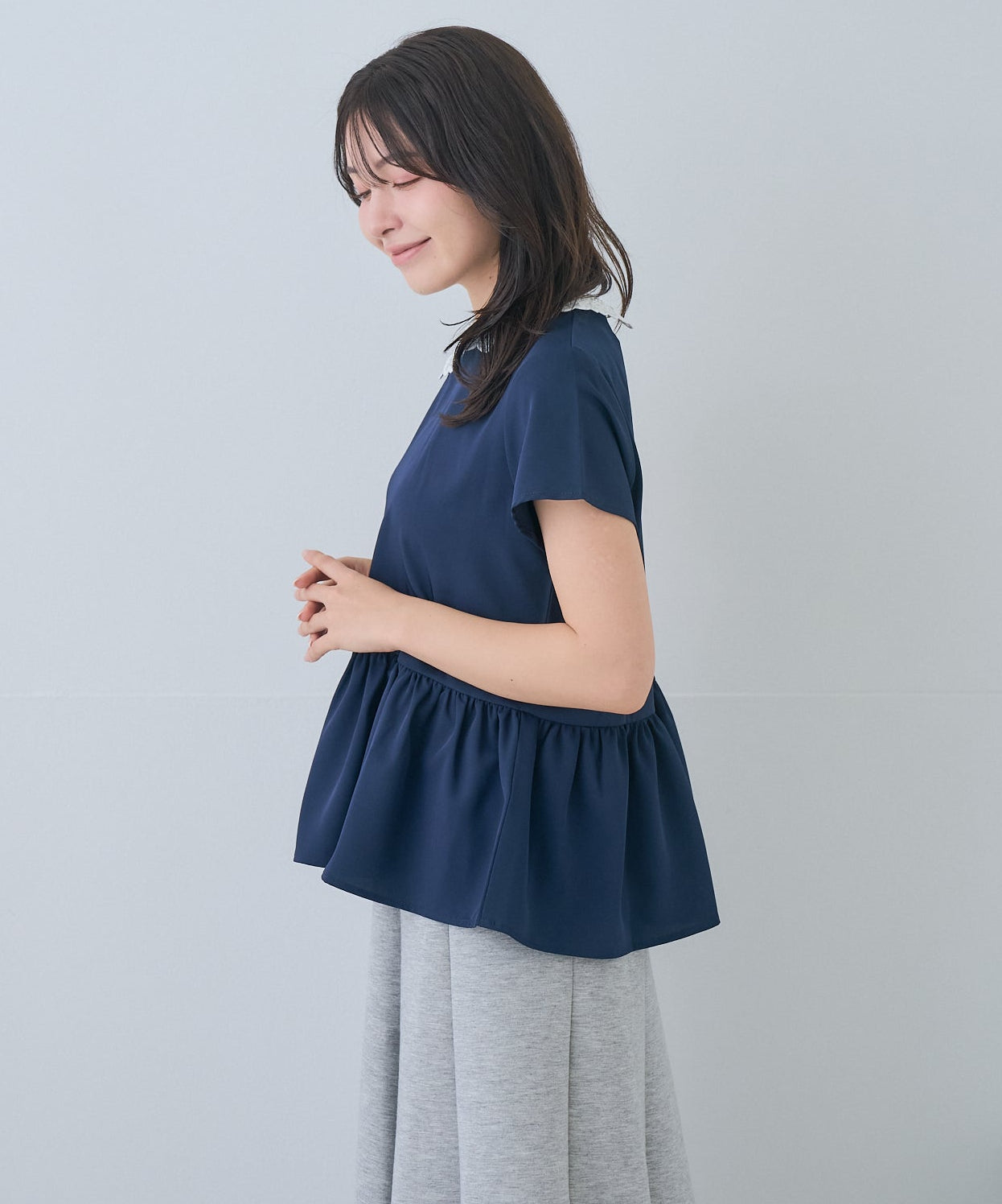 【5月24日(日)20時〜新発売】レースカラー2WAYぺプラムブラウス
