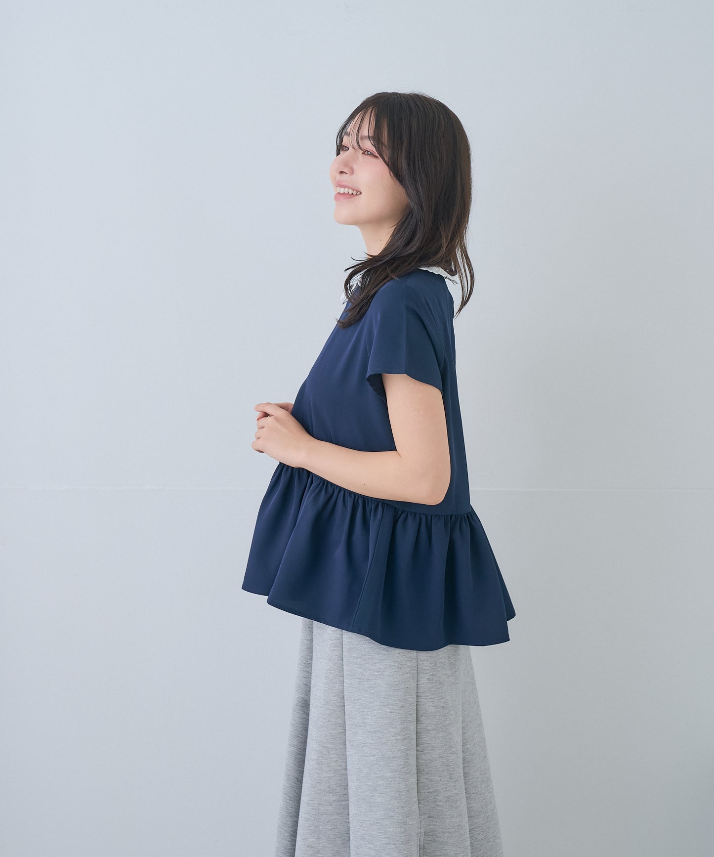 【5月24日(日)20時〜新発売】レースカラー2WAYぺプラムブラウス