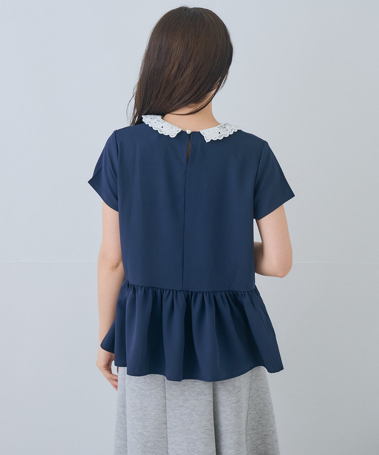 【5月24日(日)20時〜新発売】レースカラー2WAYぺプラムブラウス