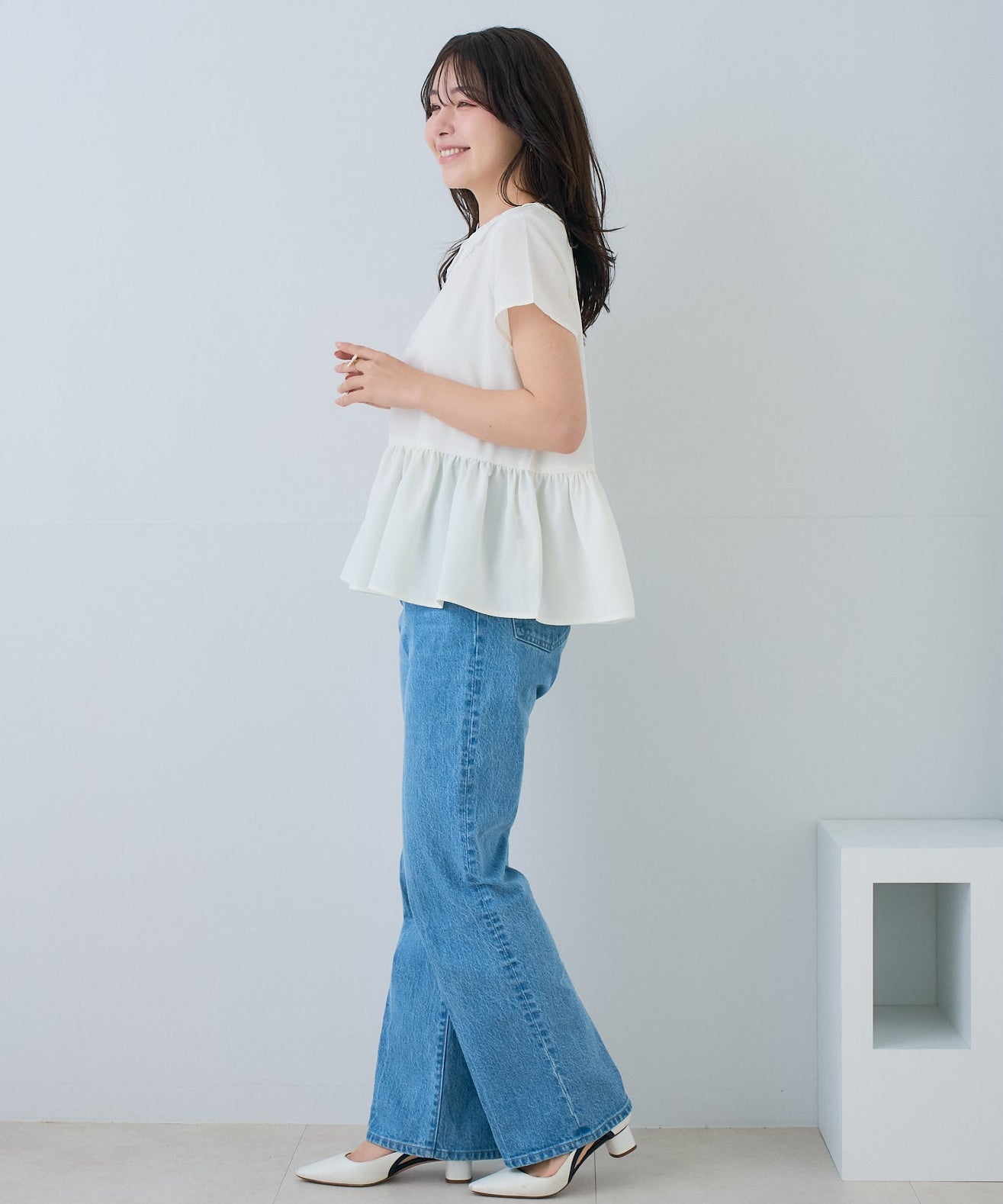 【5月24日(日)20時〜新発売】レースカラー2WAYぺプラムブラウス