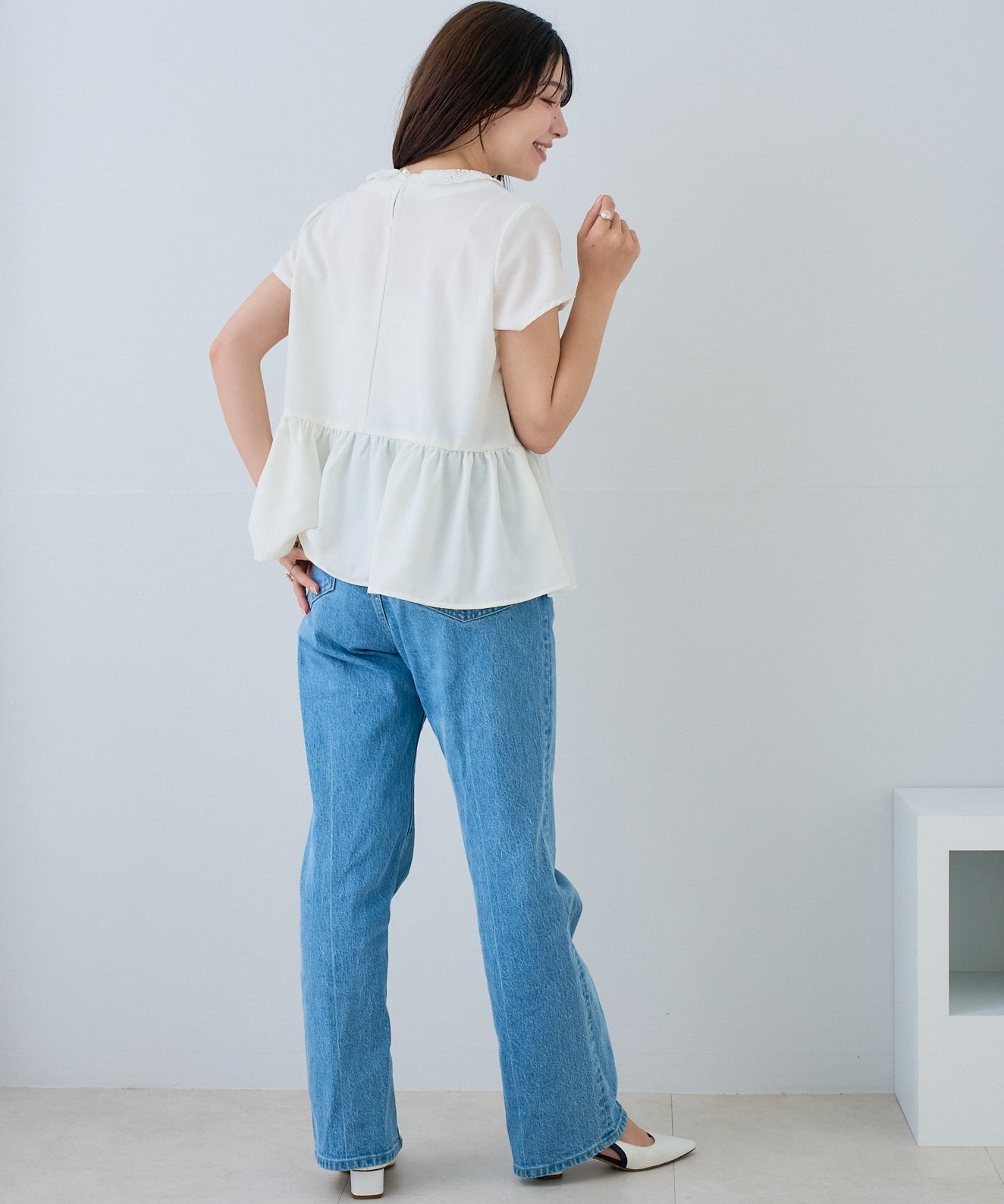 【5月24日(日)20時〜新発売】レースカラー2WAYぺプラムブラウス