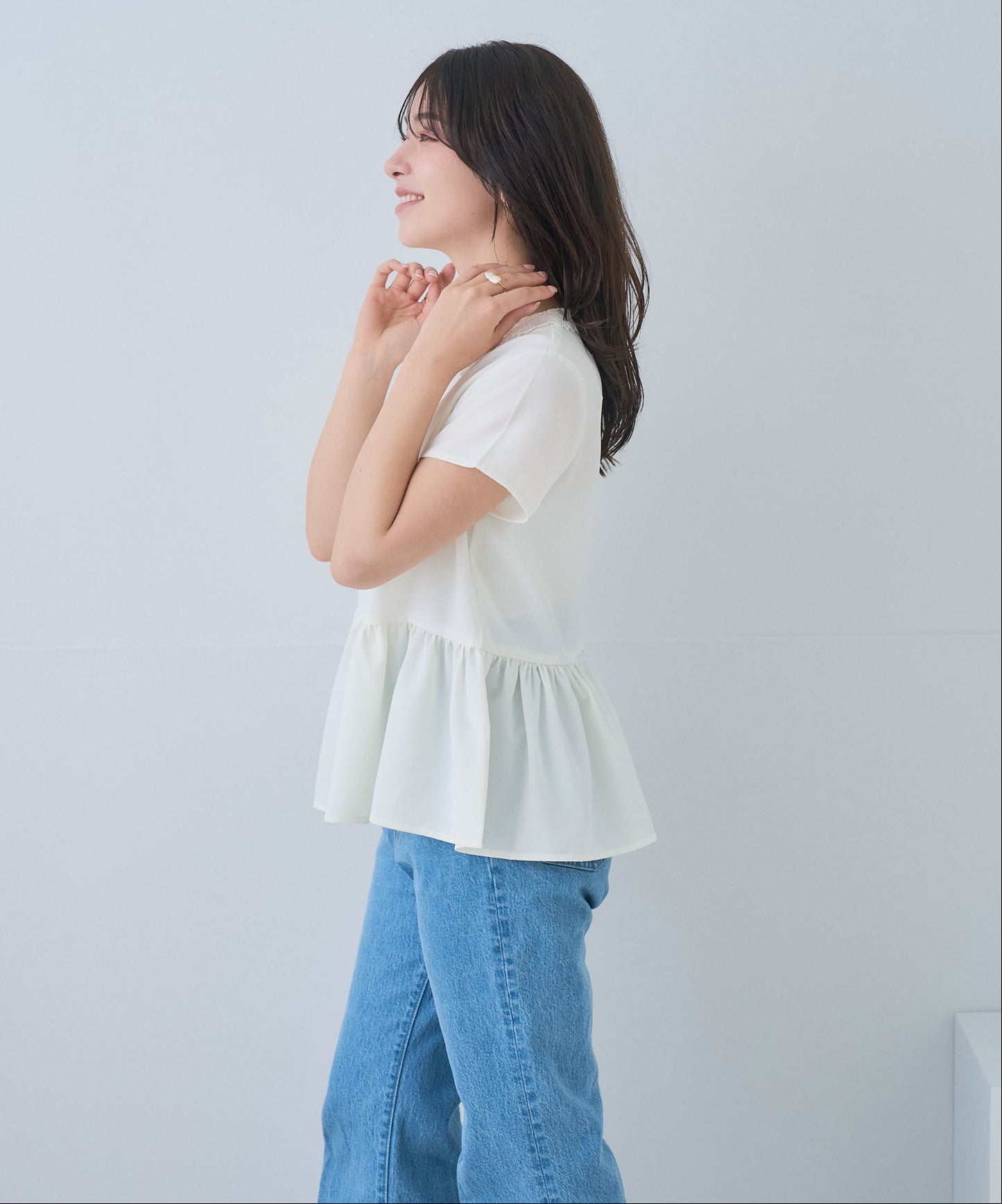 【5月24日(日)20時〜新発売】レースカラー2WAYぺプラムブラウス