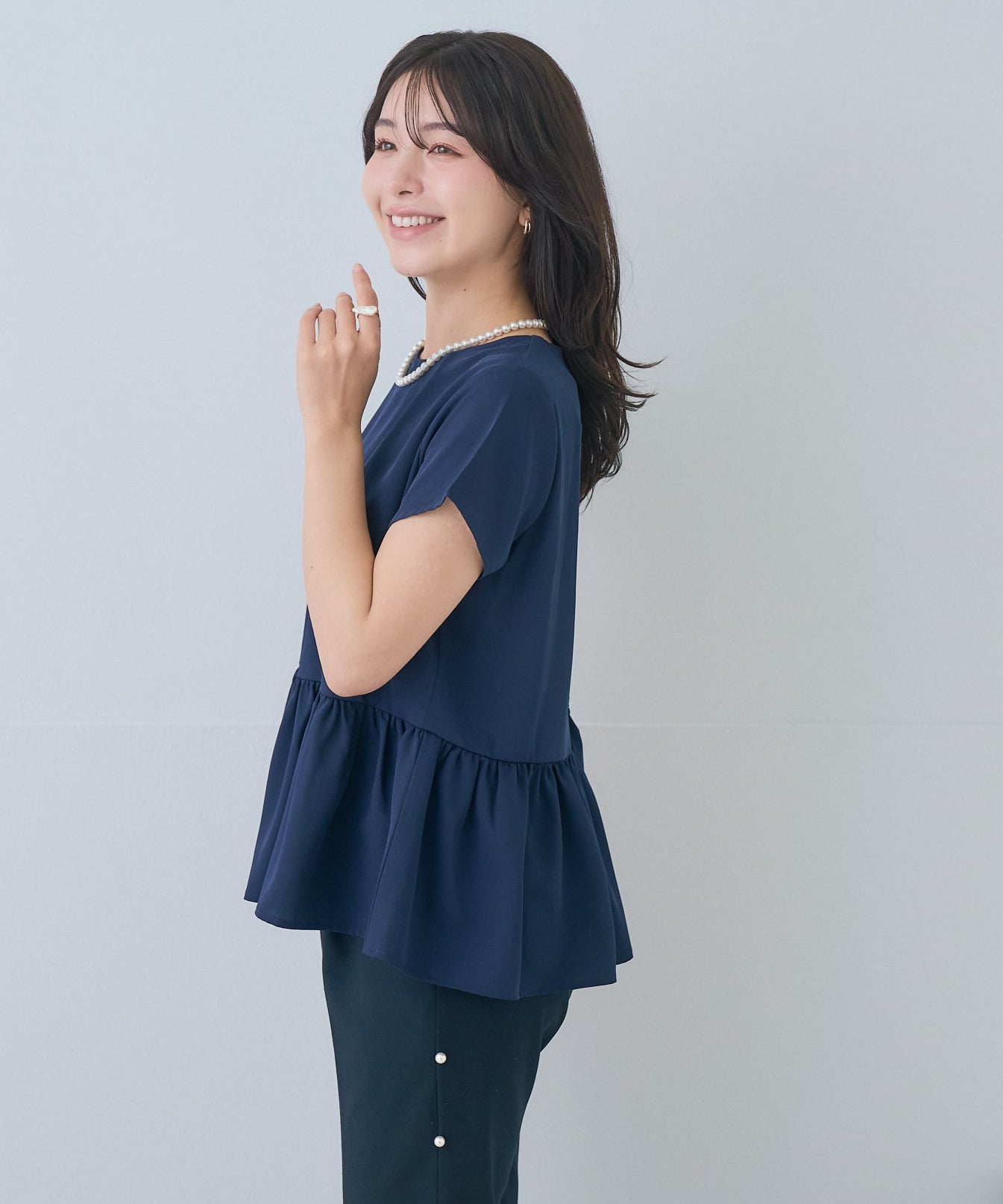 【5月24日(日)20時〜新発売】レースカラー2WAYぺプラムブラウス