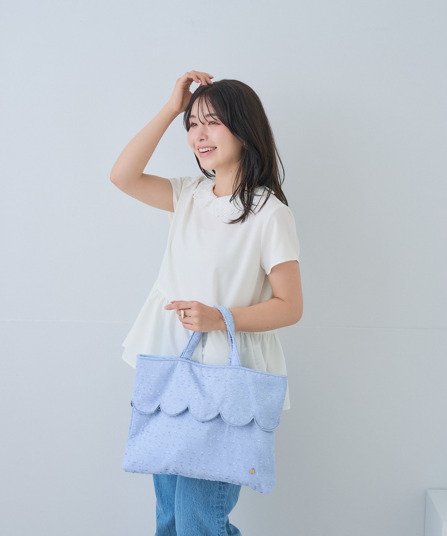 【7月12日(日)20時〜新発売】スカラップツイードトート