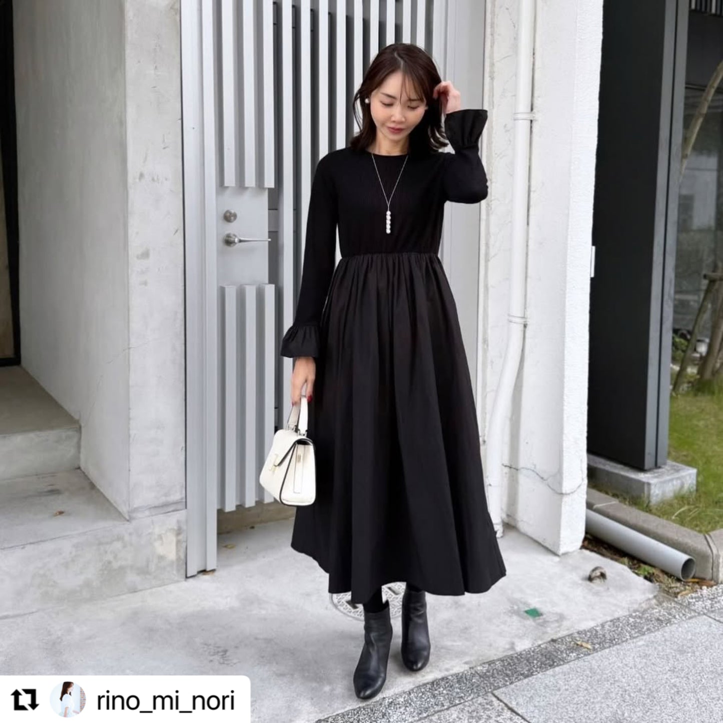 【11月9日(日)20時〜新発売】タフタフレアスリーブワンピース