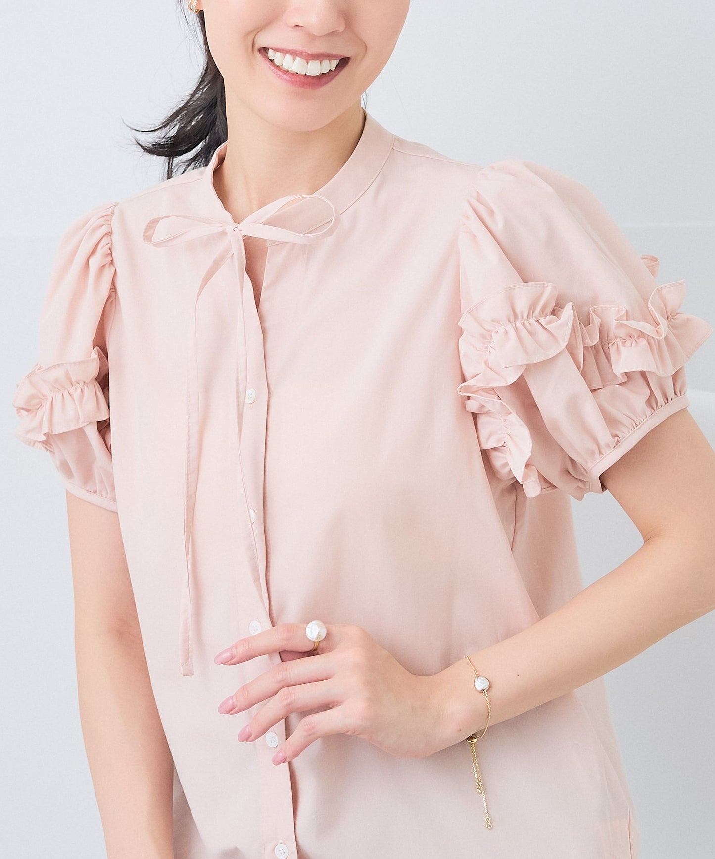 【8月5日(水)20時〜新発売】ホイップフリルボウタイブラウス