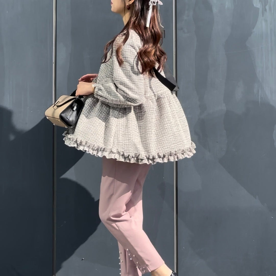 【11月9日(日)20時〜新発売】クラシカルリボンツイードトップス