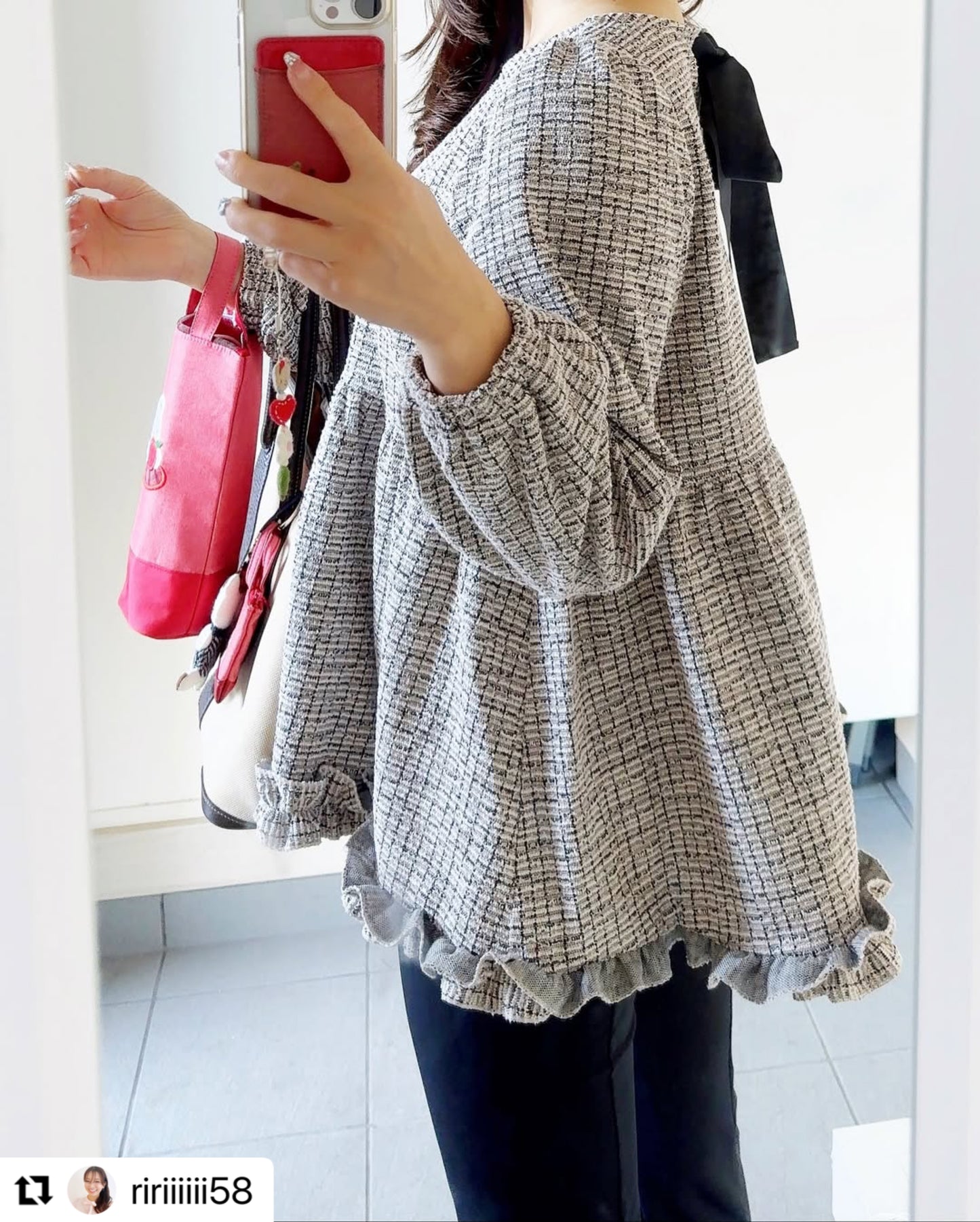 【11月9日(日)20時〜新発売】クラシカルリボンツイードトップス