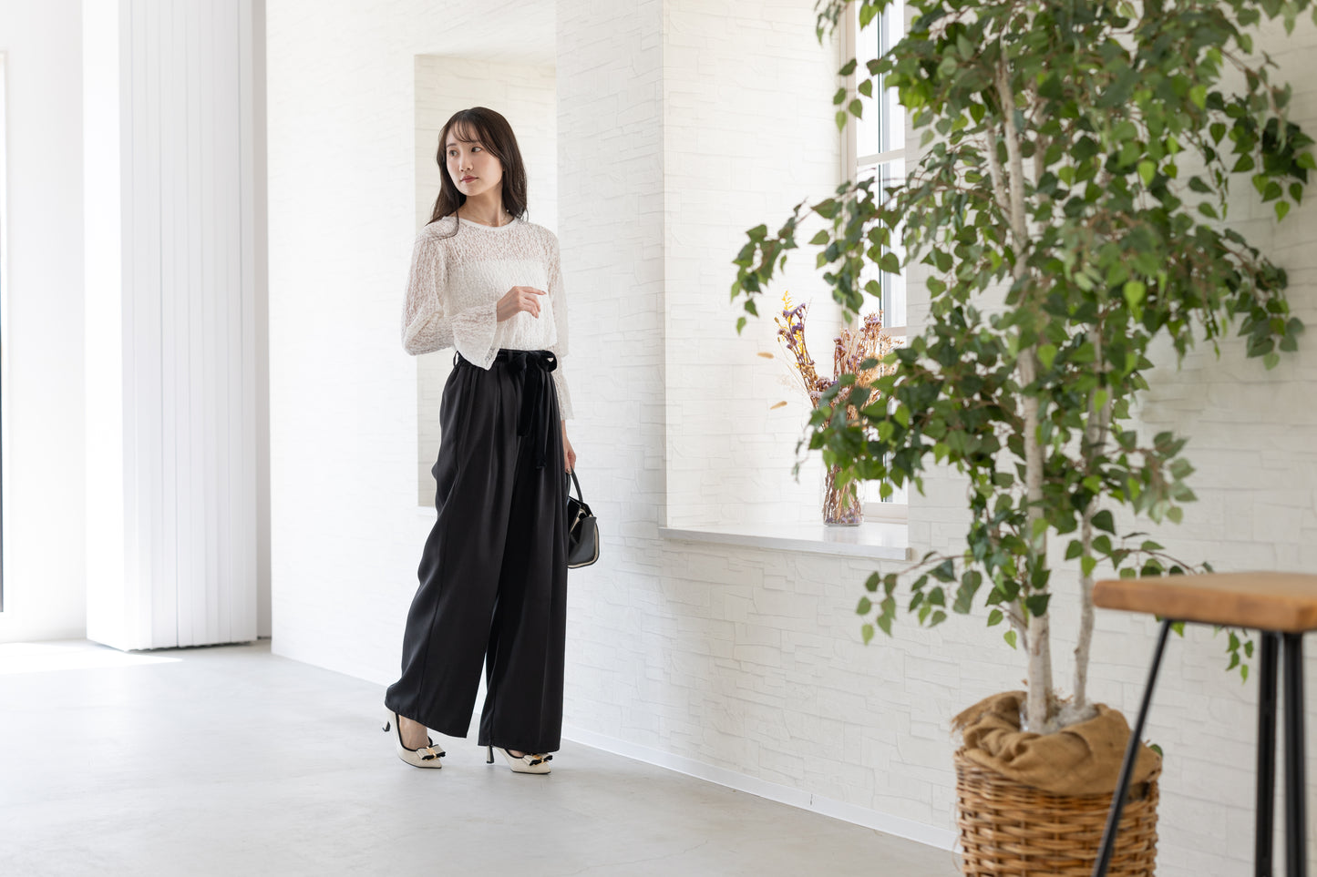 【9月13日(金)13時〜新発売】25AWベロアリボンベルトパンツ　