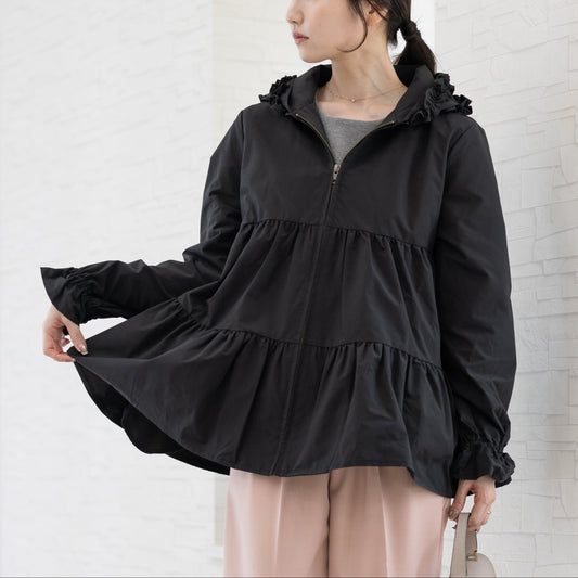 ティアードフレアシャカシャカパーカー