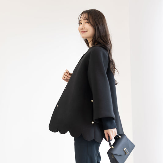 スカラップAラインジャケットコート